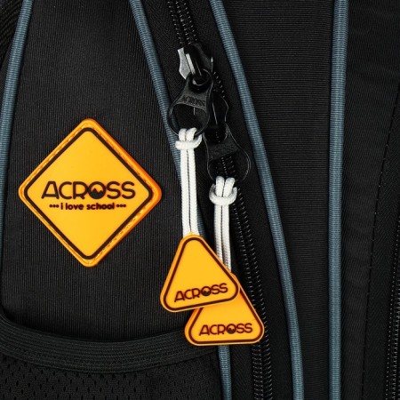 School backpack 40x33x15cm, ergonomic back, Across 410, black/orange-8
