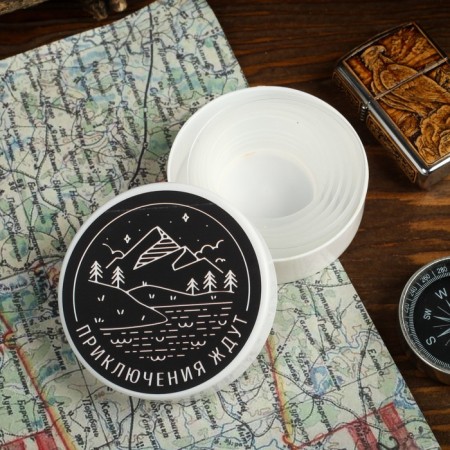 A cup of folding “Adventures awaits”, 130 ml-2