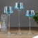 Glass candlestick set 3 pcs "Indigo" height 26cm, 23 cm, 20 cm blue