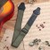 Music Life guitar belt, green with a pocket for mediators, 90-145 cm, width 5 cm