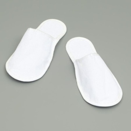 Disposable slippers, 42 size, terry, economy, white, closed cape-2