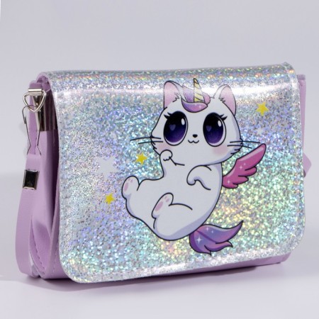 Сумка детская для девочки Kitty unicorn на клапане, цвет розовый-1