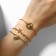 Set 3 bracelet "Style" star, earth, heart, white color in gold, 19 cm