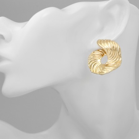 Earrings Metal "abstraction" curl, color gold-3