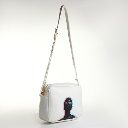 Women's bag over the shoulder Textura, small, white color-3