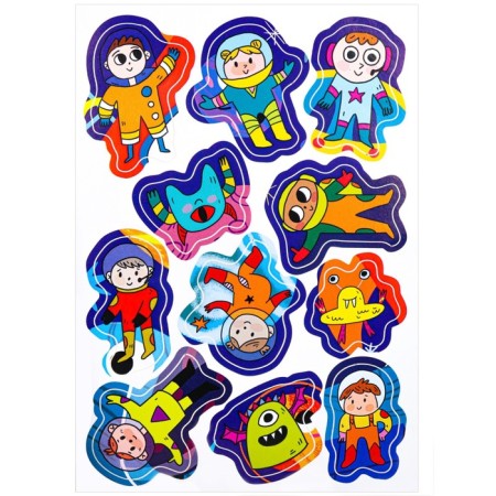 Puzzle with stickers "Find the hero: astronauts", 11 stickers-4