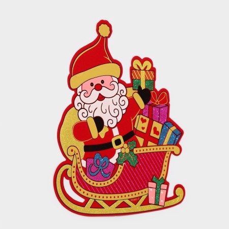 Decorative sticker "Grandfather Frost on the sled" 33.5x30 cm-2