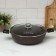 Stear, d = 30 cm, h = 8.5 cm, removable handles, glass cover, anti -stick coating, brown color
