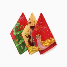 New Year. Symbol of the year. Snake. A set of towels of the “beautiful life” of 28x46 cm - 3pcs, 100% HL, Rogozhka 164 g/m2