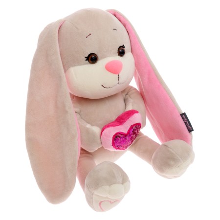 Soft toy "Bunny with a pink heart", 25 cm-1