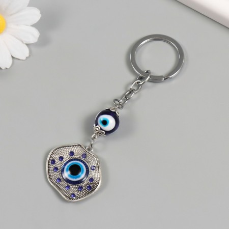 Keychain from the evil eye Metal "petal" 3x3.5 cm-1