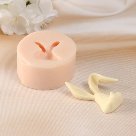 Silicone Mold "Hare with a bent ear" 3.5x5x1.5 cm-2