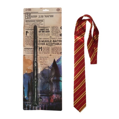 Set for magic "Young Wizard" (glasses+ wand+ tie)-1