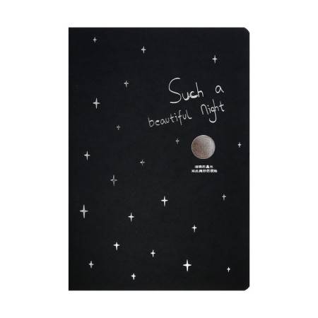 A5 sketchbook, 30 black sheets, "Star Night", density 70 gr., Mix-3