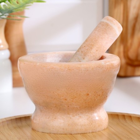 Stupa with a pestle large, 130 ml, 10cm, sand-5