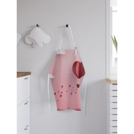 Apron kitchen with a photographic prior "Heart Travel", adjustable, size OS-1