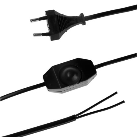 Network cord with dimmer for sconces, 100 watts, 1.5 m, black