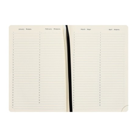 Leduced Diary A5, 160 sheets, Devente.klint, firm artificial leather cover with foam rubber, cream block 70 g/m2, black-9