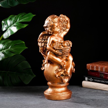 Figure "Angel with a basket" bronze 19x20x42cm-1