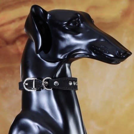 Collar "velvet and rhinestones", 31 x 1.3/2 cm, Osh 22-28 cm, black-4
