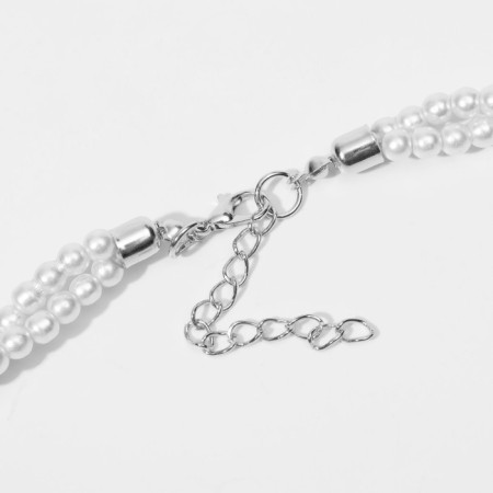 The necklace "Pearl weave", white color, 45 cm-1