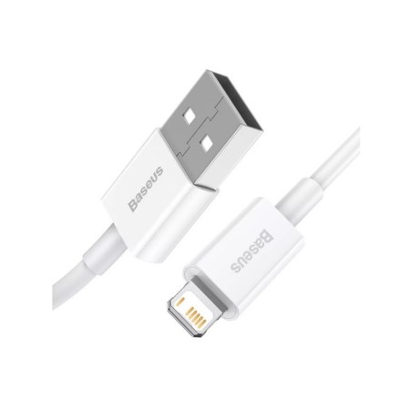 Кабель Baseus, Lightning- USB, 2.4 A, 1 м, белый-2