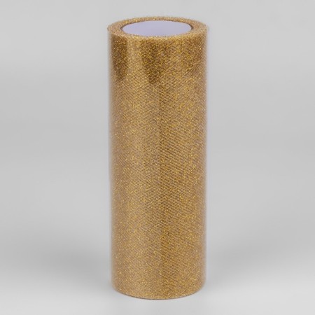Fatin with glitter, 15 cm, 11 ± 1 g/sq.m, 9 ± 0.5 m, gold color No. 05-2