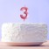 Candle for the cake, the number "3", pink.