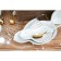 The dish of the shade "Bunny in gold", 15.5 × 11 × 2.5 cm, white color