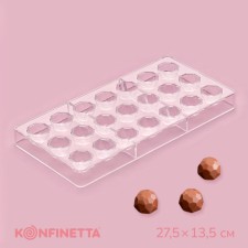 Форма для конфет и шоколада KONFINETTA «Бриллиант», 27,5×13,5 см, 21 ячейка (d=2,5 см)