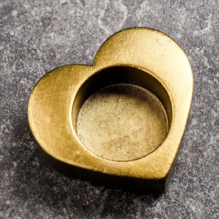 Climb "Heart", aged gold, 6x6x3 cm, for a candle d = 3.5 cm-3