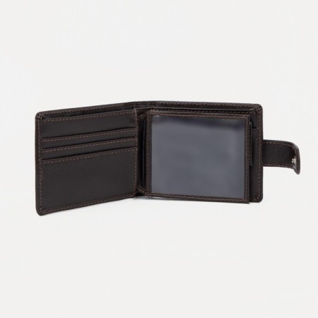 Male purse on the button, brown color-2