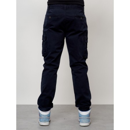 Cargo jeans men, size 46-48, dark blue color-7