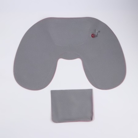 A pillow for the neck, with a headrest, inflatable, in a case, 43 × 28 cm, pink color-3