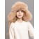 Children's knitted hat with fur, size 52, beige color