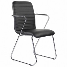 Brabix Visit CF-101, chrome, eco-leather, black (S-0401)