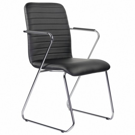 Brabix Visit CF-101, chrome, eco-leather, black (S-0401)