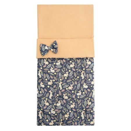 Baby sleeping bag, bunnies print, blue color-1