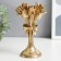 Polystone candlestick for 1 candle "Bouquet of tulips" gold 16x9.5x9.5 cm