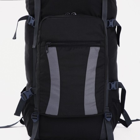 Tourist backpack, TAIF, 90 l, cord department, outer pocket, 2 side nets, black/gray color-6