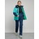 Ski costume female winter, size 44, turquoise color