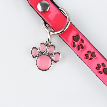 The collar of the reflective "paws" with a suspension, 30 x 1 cm, pink color-4