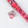 The collar of the reflective "paws" with a suspension, 30 x 1 cm, pink color