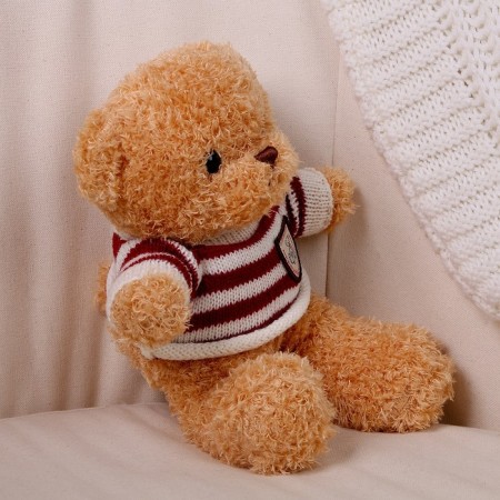 Soft toy "Bear" in a jacket, 28 cm, beige color-1