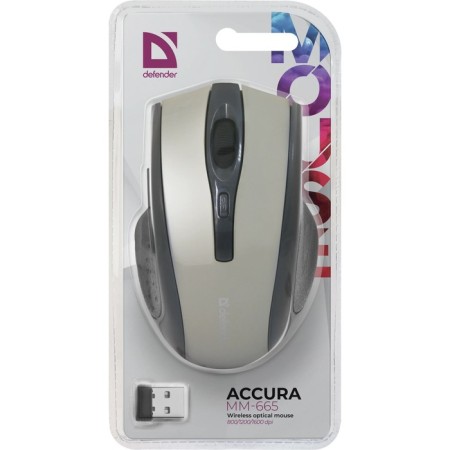 The mouse Defender Accura MM-665, wireless, optical, 1600 dpi, 2xaaa (not in compl), beige.-5