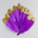A set of goose feathers 15-20 cm, 10 pcs, purple with golden crumb