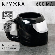 Ceramic “helmet” mug, black, 600 ml, black color