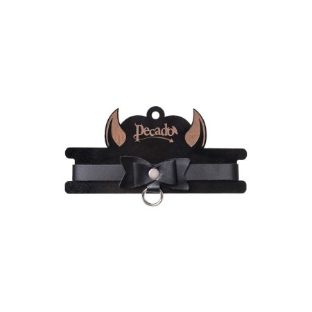Pecado BDSM chocker-sewer, with a butterfly and a ring, genuine leather, black-6