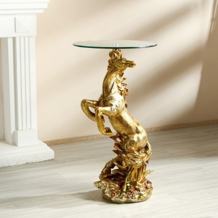 Decorative table "Golden Horse" 45x45x84 cm-1