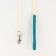 Set of collar (58x2.5 cm) and leash (130x1.4 cm) from eco -leather, turquoise with white